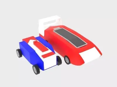 Curve Car Free Toy Free low-poly 3D model