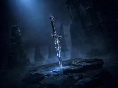 Azure Shadowfang Dagger - Game Ready Low Poly Low-poly 3D model