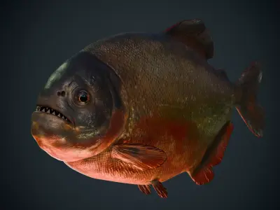 Piranha Low-poly 3D model