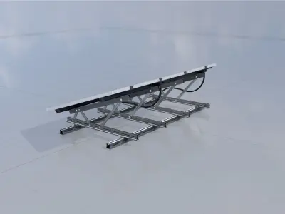 Solar module version 3 2x4m tilt angle 20 degrees with stand Low-poly 3D model