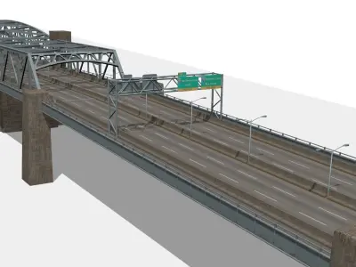 Robert F Kennedy Bridge 2 Low-poly 3D model