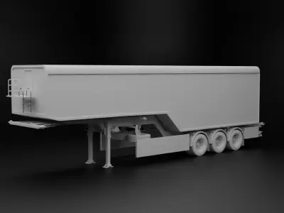 Truck Trailer Low-poly 3D model