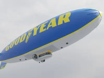 Goodyear Blimp - Airship - Dirigible Low-poly 3D model