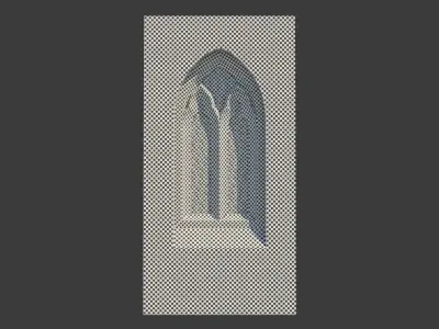 Medieval Gothic Window 06 3D model