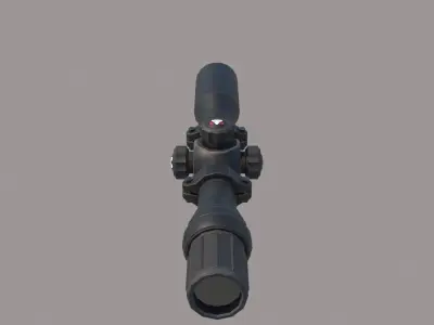 Scope rifle Low-poly 3D model