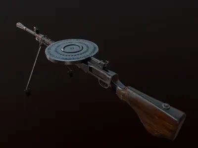 DP-28 Light Machine Gun PBR Low-poly 3D model