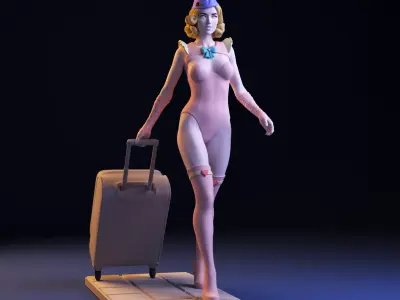 PRIVATE AIR HOSTESS SFW AND NSFW 3D print model