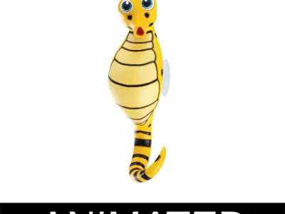 Big Bellied Animated Seahorse  Low-poly 3D model