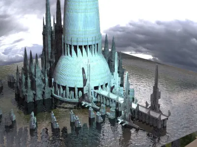 Sci fi gangster palace dome Kit bash 3D model