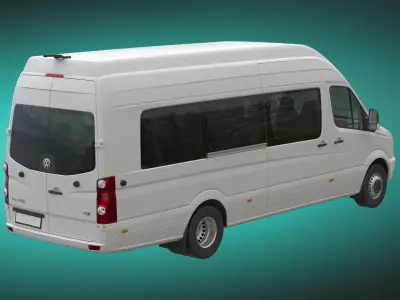 VW Crafter 2011 minibus MAXI 3D model