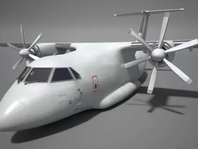 IL-112 airplane with propellers 3D model