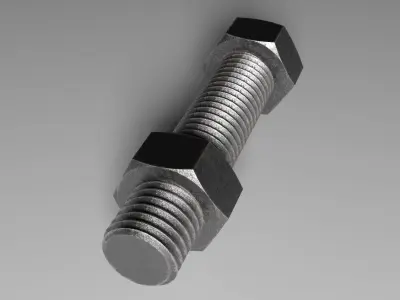 Bolt and Nut Low-poly 3D model