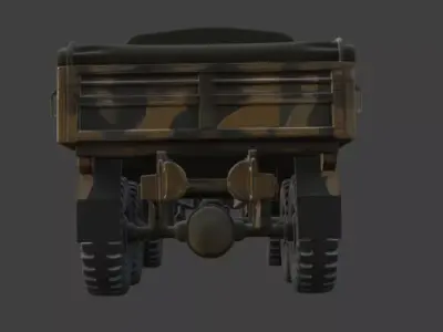 Military Camouflage Cargo Truck 3D Model 3D model