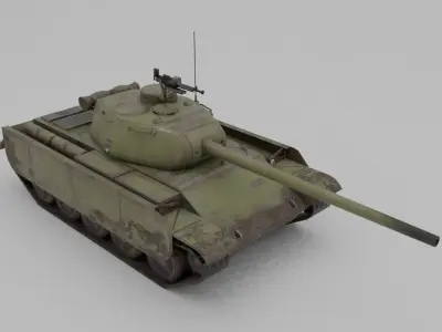 T-44-100 Medium Tank Low-poly 3D model