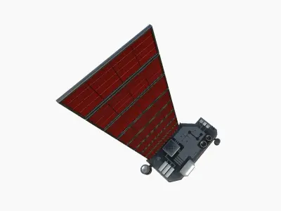 Satellite B04 Steel Red - SciFi Space Design Low-poly 3D model