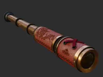 Pirate Spyglass Low-poly 3D model