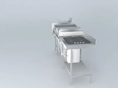 Ki240 stainless steel kitchen Free 3D model
