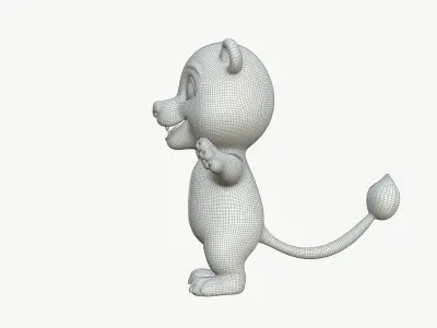 High-Quality Smiling Cartoon Lion 3D model