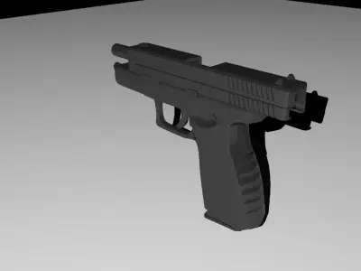 HS-2000 Croatian Pistol Free low-poly 3D model