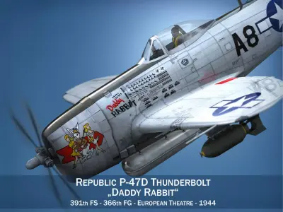 Republic P-47 Thunderbolt - Daddy Rabbit 3D model
