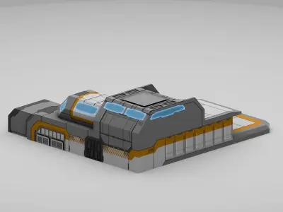 Sci-Fi Military Building - Outpost Low-poly 3D model