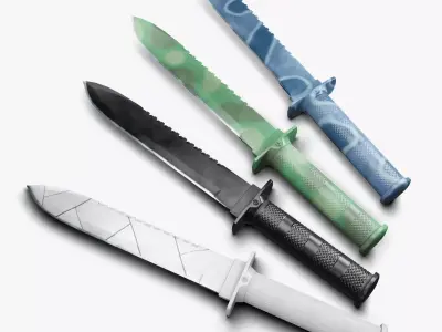 Combat Knife 01 Low-poly 3D model