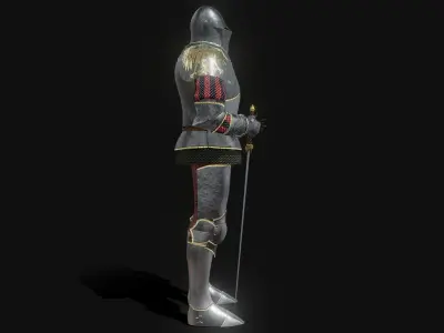 Decorative Knight armor Low-poly 3D model