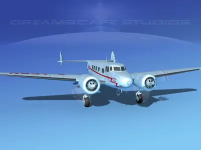 Lockheed L10 Electra Qantas 3D model