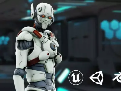 CYBORGTOPIA B-16  Rigged for Unreal Engine - Unity - MIXAMO 3D model