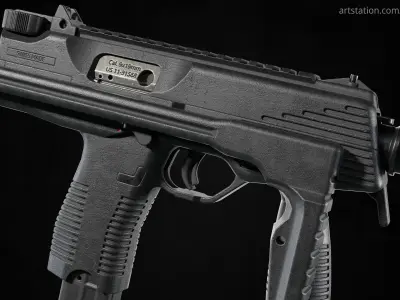 Brugger and Thomet MP9 Low-poly 3D model