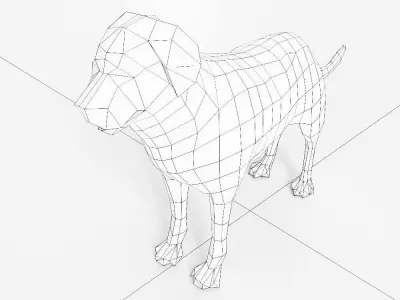 Dog 3d model labrador Low-poly 3D model