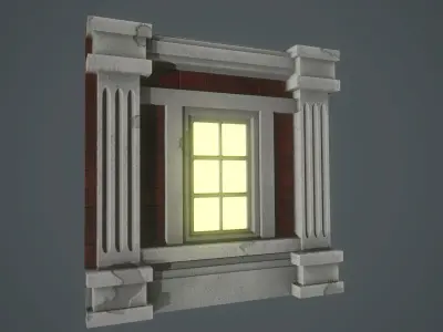 Concrete Window Arch Low-poly 3D model
