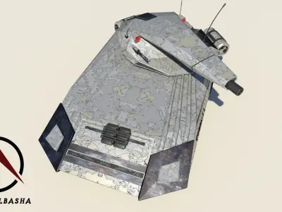 Future Tank Low-poly 3D model