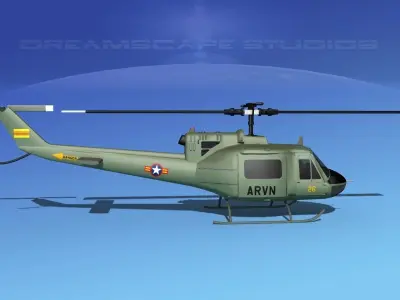 Bell UH-1B Iroquois S Vietnamese 3D model