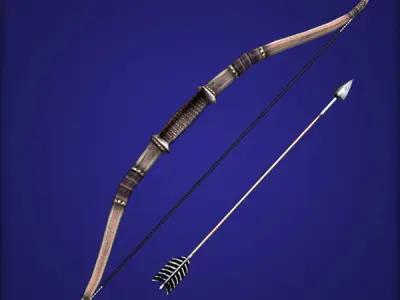 Bow Arrows Quiver Low-poly 3D model