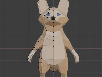Low Poly Fennec Fox Low-poly 3D model