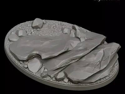 LegendGames Stone Figure Bases x2 3D print model