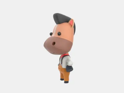 Cute Horse 3D Illustration 3D model