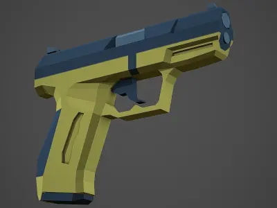 Stylized Walther P99 Pistol Low Poly Mobile Ready Low-poly 3D model