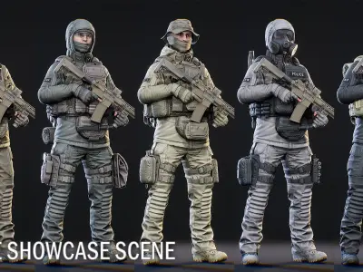 AAA MODULAR SOLDIER PACK Vol2 Low-poly 3D model