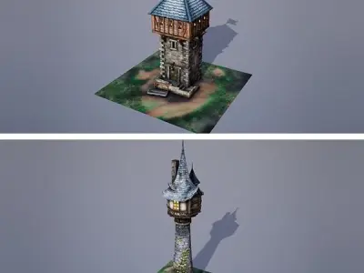 Medieval Fantasy Buildings Pack 01 Low-poly 3D model