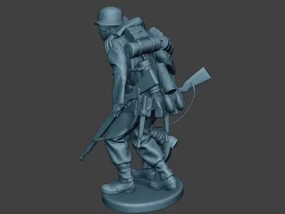 German soldier ww2 help wounded G5 3D print model