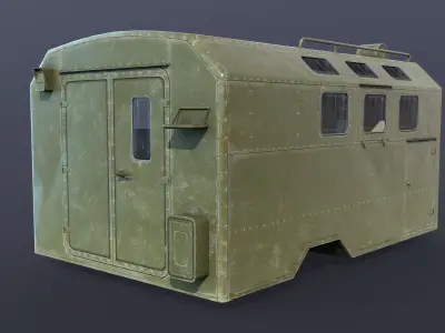 Kung Military Trailer Low-poly 3D model