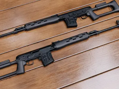 SVD rifle Low-poly 3D model