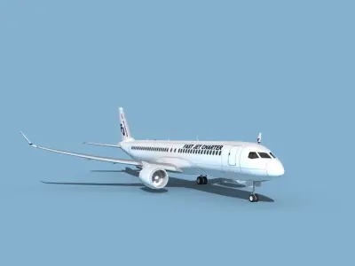 Airbus A220-300 Fast Jet Charter 3D model