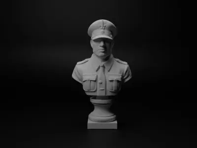 WW2 Soviet Soldier Bust Chess 3D print model get
