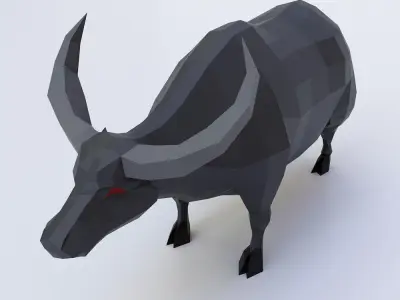 Cow cartoon 3d model  Low-poly 3D model