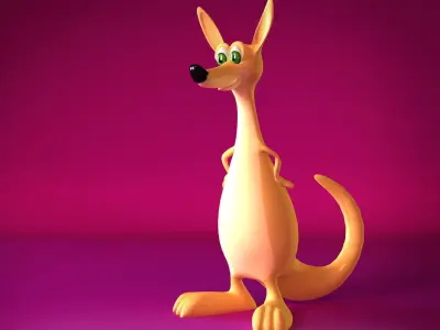 Kangaroo animation Low-poly 3D model
