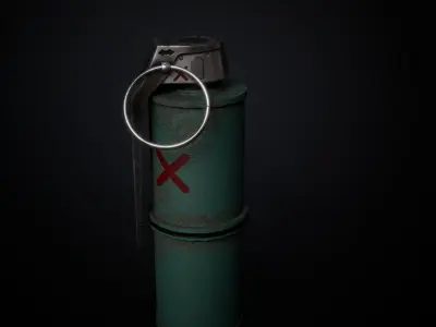 3D Model of a Radioactive Grenade Low-poly 3D model