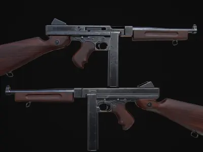 M1A1 Thompson Low-poly 3D model